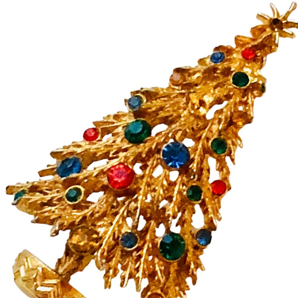 ART Arthur Pepper Vintage Christmas Tree Brooch Pin Signed FLAW